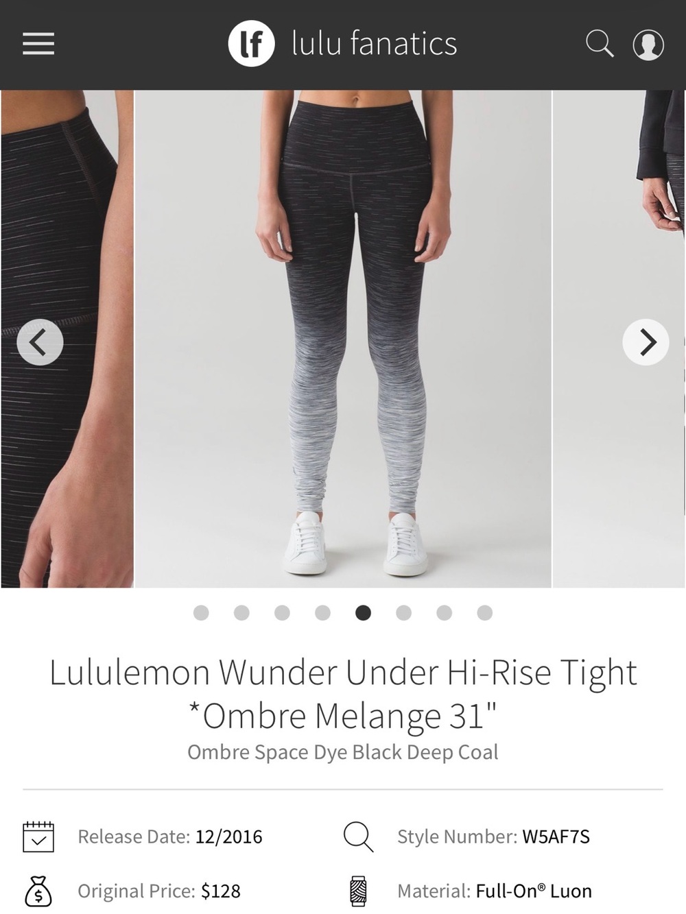 Lululemon Wunder Under Hi-Rise Ombre Leggings - Black to Light Gray